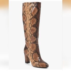 White Mountain Tall Snakeprint Heeled Boots NEW Size 7.5